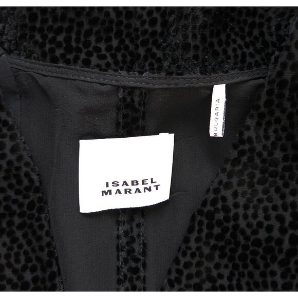 ISABEL MARANT Black Silk Viscose MARLIN Burnout Polka Dot Ruched Top 38 - Picture 11 of 11